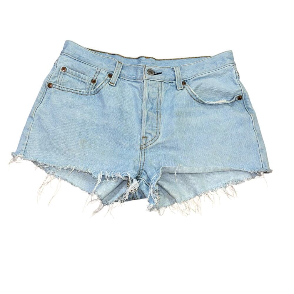 Levi’s Distressed Cut Off  Cotton Denim Shorts Women's 28 Western Cowgirl Summer - Picture 4 of 14